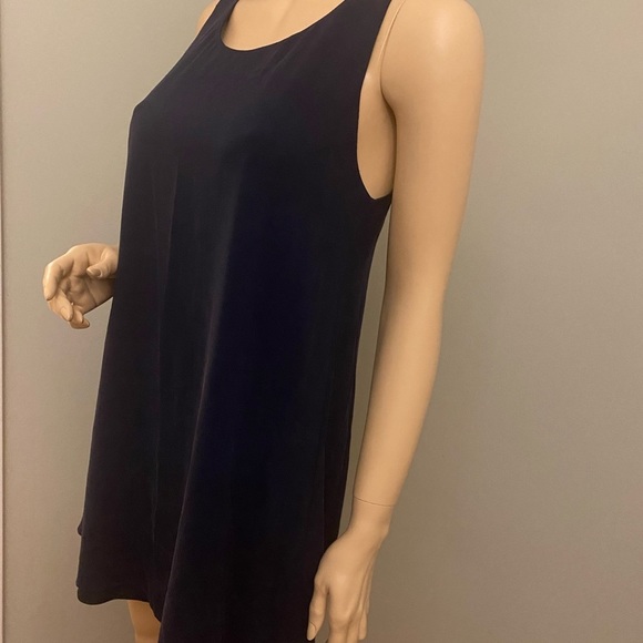 Alice‎ + Olivia Silk Mini Dress Navy Blue - Size Small Petite - Picture 5 of 8